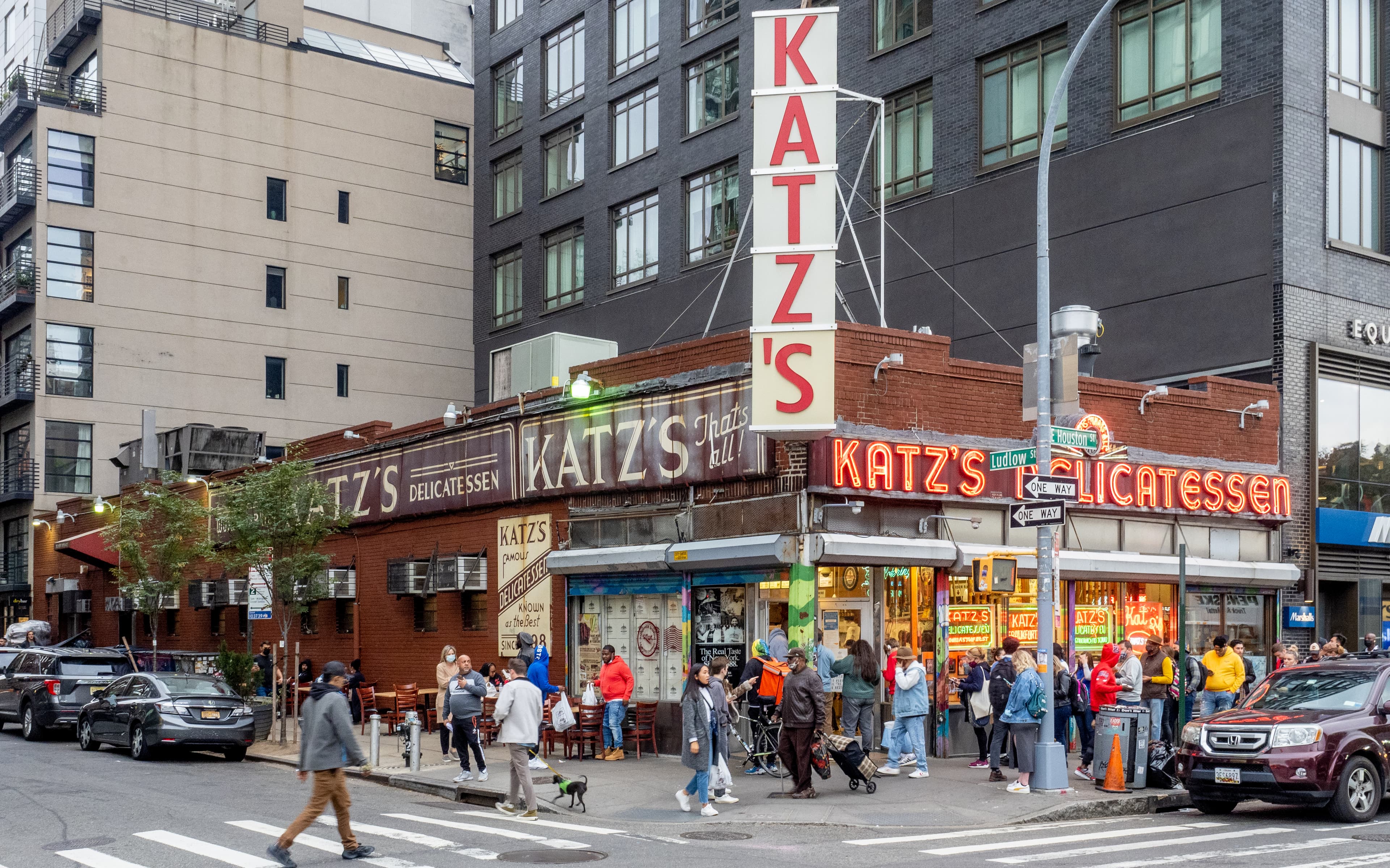 Exterior of Katz Deli in lower east side, Manhattan.